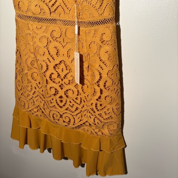 NWT Two Sisters The Label Mustard Lace Midi Dress - Picture 5 of 11